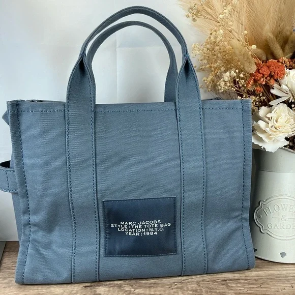 Marc Jacobs Medium Blue Shadow The Tote Canvas‎ Bag - Picture 11 of 16